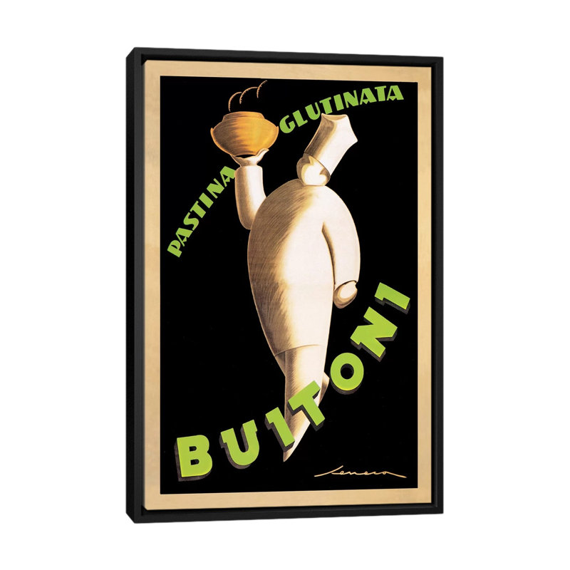 « buitoni, 1928 » par federico seneca, impression sur toile, H 26 po x l 18 po x P 1,5 po, Toile avec cadre noir
