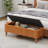 Astin Storage Ottoman Bench with Linen Seat & Rubberwood Legs-32493079
