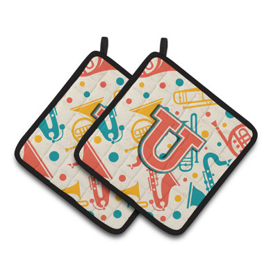 Instruments de musique rétro Potholder