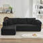 Canapé modulaire noir de 106 po avec méridienne faisant face à gauche, 3 sièges modernes, sans assemblage, en velours côtelé, 3 sièges-1720075801