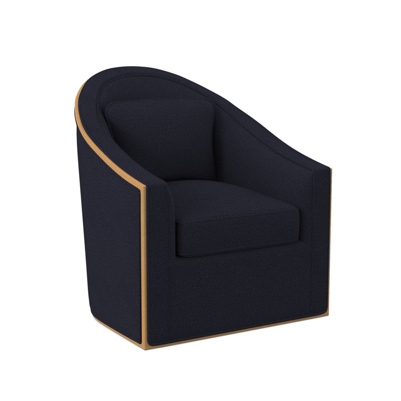 Fauteuil pivotant Academy, Ambre, 100% polyester bleu marine de Venise