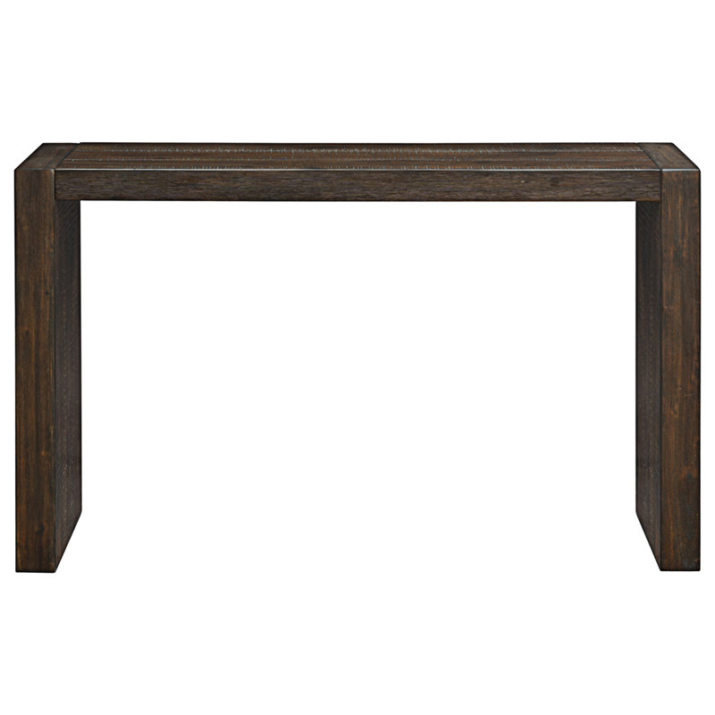 Jearline Modern Solid Wood Console Table with Wire Brushed Texture | 15" Slim Depth, Multi-Functional Use, Brown