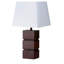 Lampe de chevet brune 27 po avec abat-jour blanc