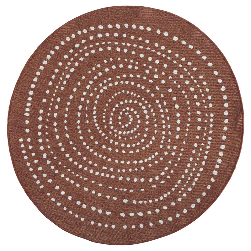 Bali Flatweave Brown Rug, Round 140cm