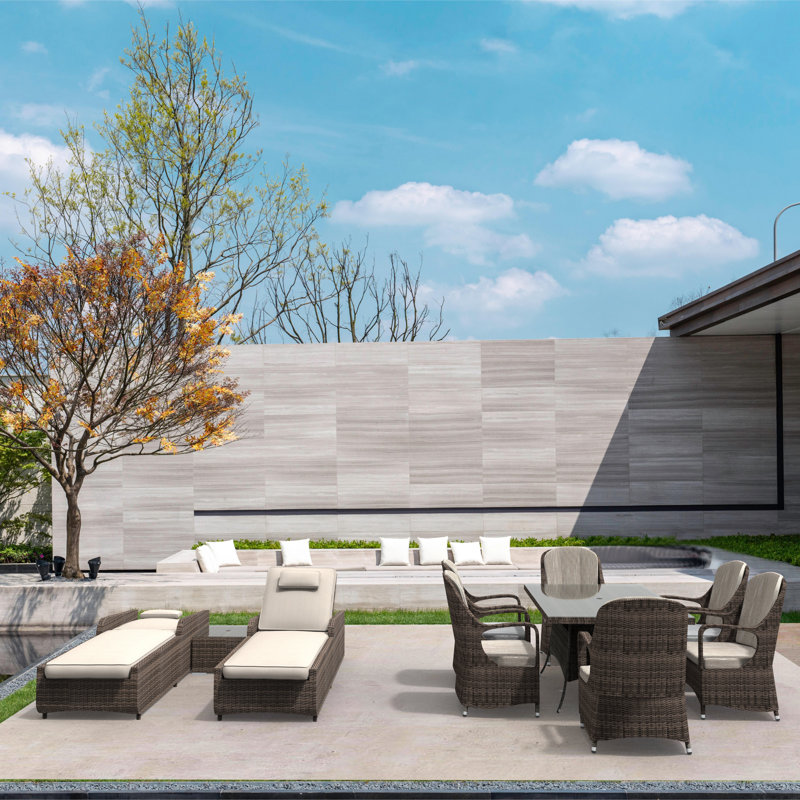 Algird 8 - Person Patio Conversation Set with Cushions, Brown