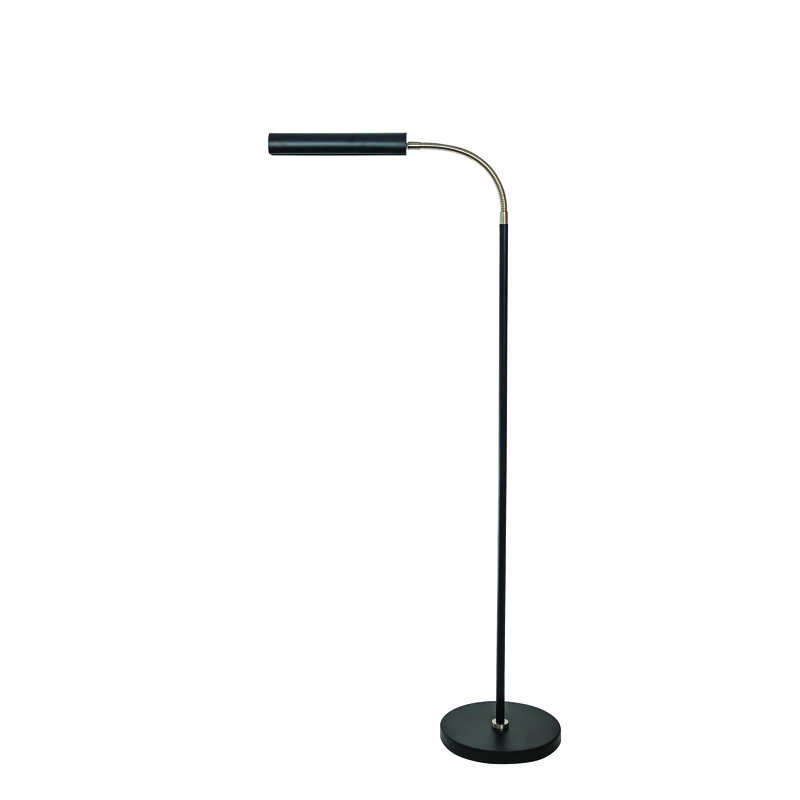 Fusion Task Floor Lamp, Black/Satin Nickel, Black