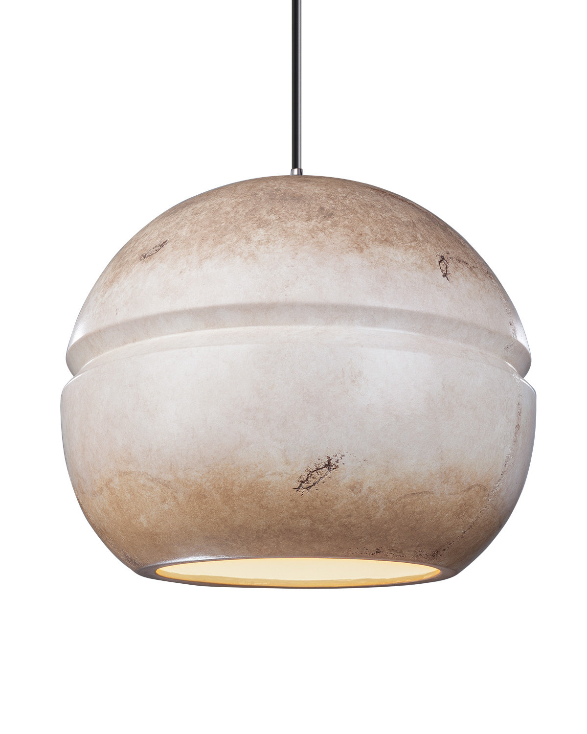 Single Light Ceramic Dimmable Pendant, Polished Chrome, Incandescent, Terra Cotta