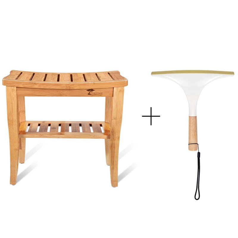 Banc de douche en bambou l 19 po Deluxe