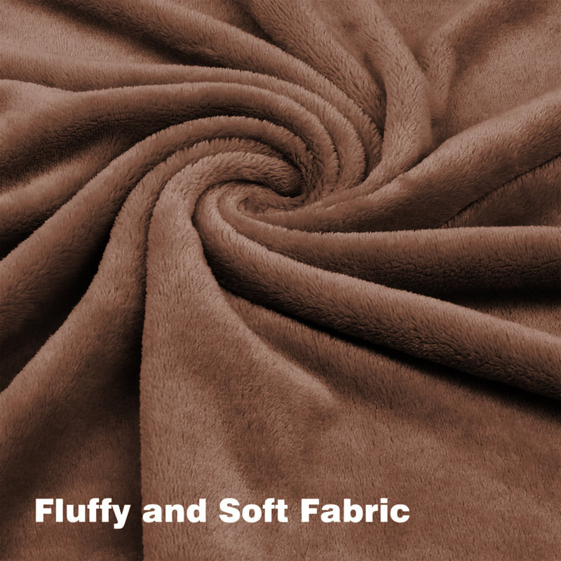 Jyon Soft Touch Mink Faux Fur Throw/Blanket, Camel, Super King