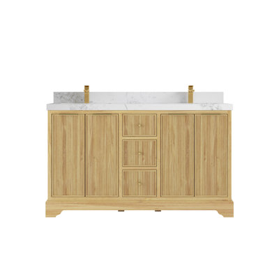60'' Double Bathroom Vanity with Quartz Top