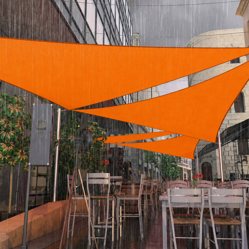 Toile d'ombrage triangulaire imperméable personnalisable ColorTree - durable et résistante aux rayons UV, Orange