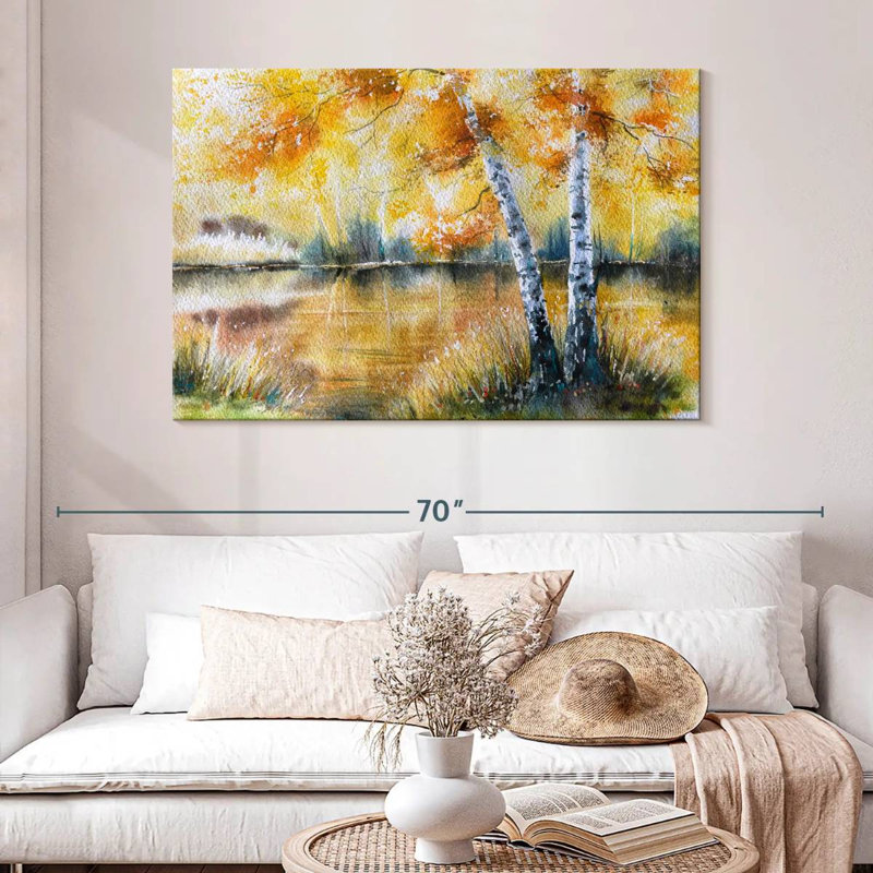 Bouleaux Alvord Golden Lakeside, H 32 po x l 48 po