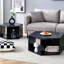 Duo de tables basses hexagonales - Esthétique noir et blanc, forme créative, options de rangement pratiques, matériau tendance facile à installer, look saisissant, espace pratique-283352334