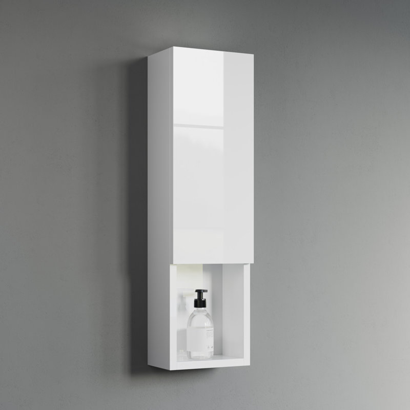 Elaris 9" Wall-Mounted Bathroom Cabinet, Gloss White