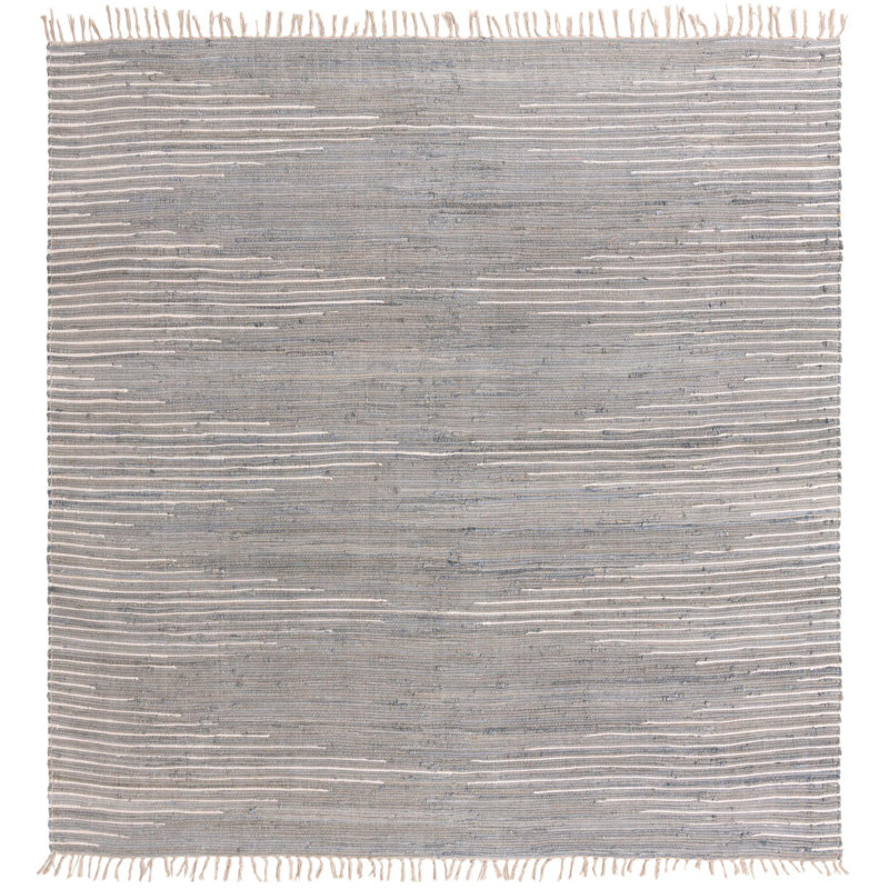 Cotton Geometric Indoor Rug, Square 10'