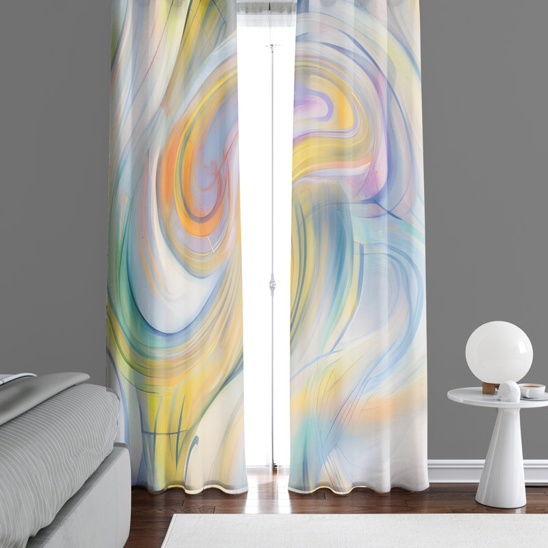 Paire de rideaux semi-transparents en polyester Devonaire, L 40 po x L 61 po