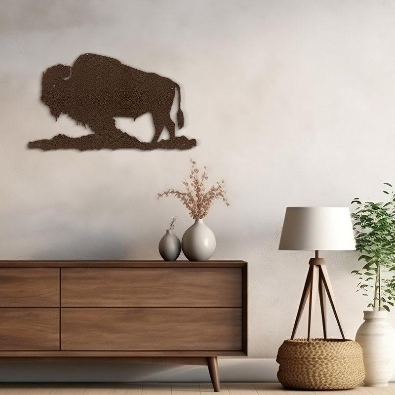 Décoration murale en métal, H 12 po x l 24 po x P 0,05 po, Bronze