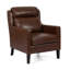 Fauteuil club Remma, dossier cascade, similicuir brun foncé