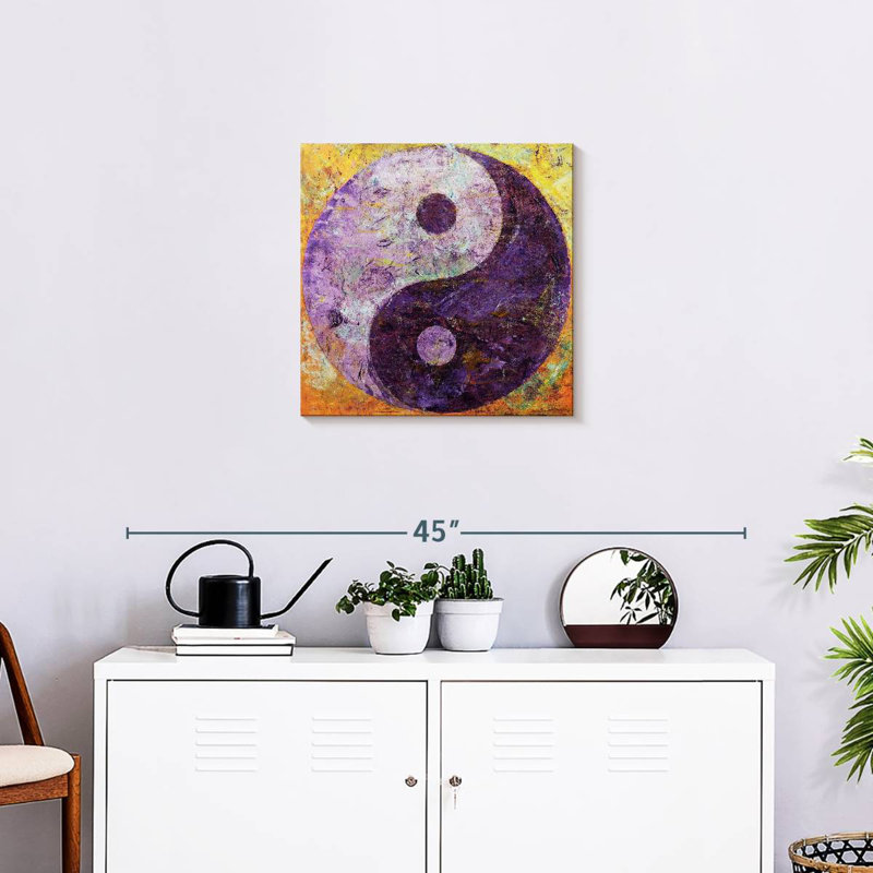 Kerrick mauve Yin Yang, H 20 po x l 20 po