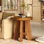 Solid Wood Pedestal End Table