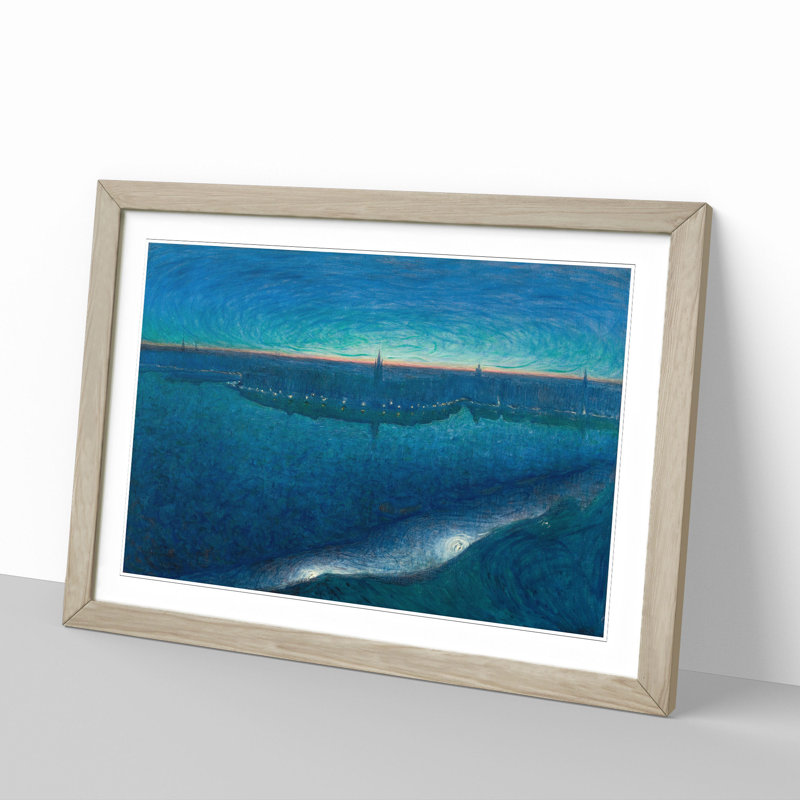 Dawn over Riddarfjarden by Eugene Jansson - Picture Frame Graphic Art, 36cm H x 48cm W x 2cm D, Oak Framed