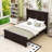 Panel Bed with Headboard and Slats-858236030-858236032