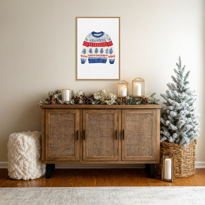 Norwegian wool jumper by Pictufy Studio Framed Canvas Wall Art Print