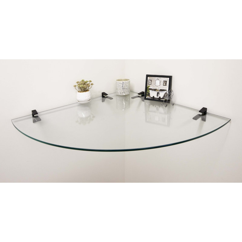 Glass Corner Shelf, Black