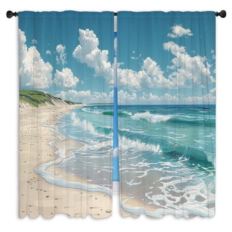 Rideaux de fenêtre Ocean Beach - 2 panneaux, L 56 po x L 78 po