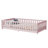 Twin Size Floor Bed With Fence And Door,Rubber Wood Floor Bed With Safety Guardrails,Pink-956233499-956233495