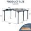 Abri d'auto extérieur, abri de voiture en arche de 12 pi * 16 pi * 8 pi avec cadre en aluminium et panneaux en polycarbonate