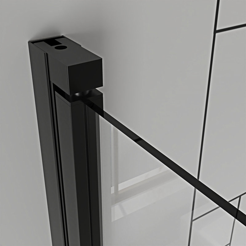 Pivot Bifold Frameless Glass Shower Door, Matte Black