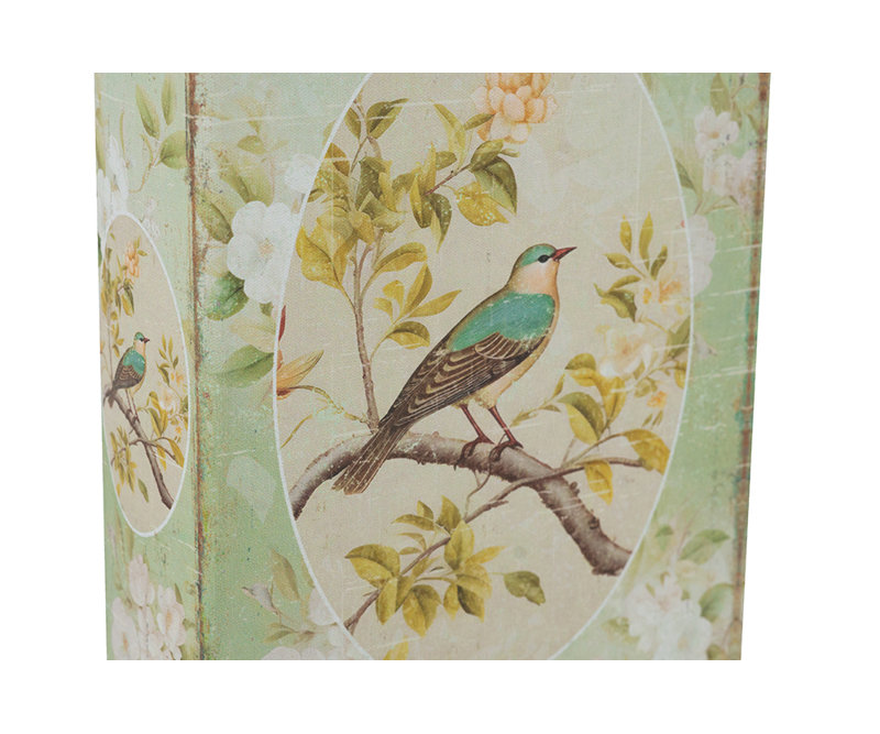 S / 2 boîtes à livres multicolores avec motifs d'oiseaux et de fleurs L: 7 x 3 x 10,5 po S: 5 x 2 x 8,3 po