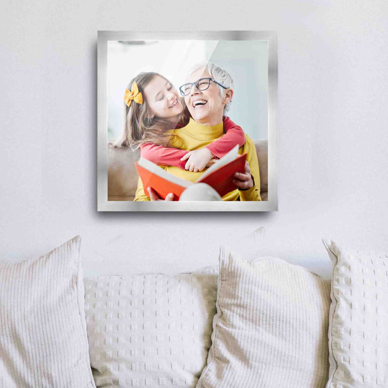 Cadre pour photo simple en bois mat, 11 po x 11 po, Argent