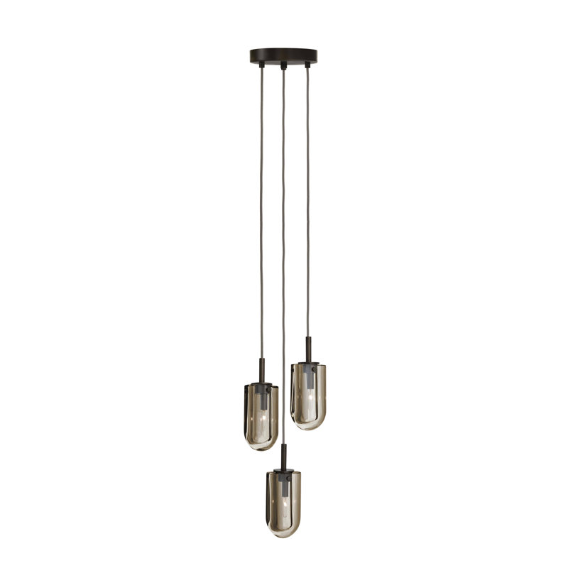 Javier Multi-Port Chandelier, Smoke, English Bronze, 3 Lights