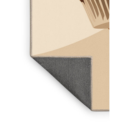 Tapis beige moelleux moelleux et moelleux à motif de muffins modernes Soft Beige