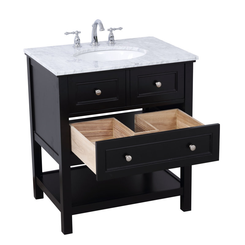 Ensemble de meuble-lavabo simple 30 po Bonsai, Noir