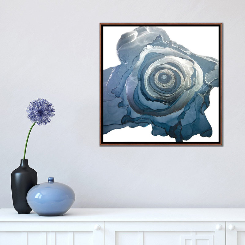 «Sink or Swim» par Jamie Pomeranz - reproduction d'art, H 18 po x l 18 po x 1,5 po, Toile avec cadre en bois brun classique