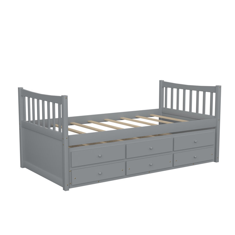 Lit plateforme avec rangement Gelen, gris