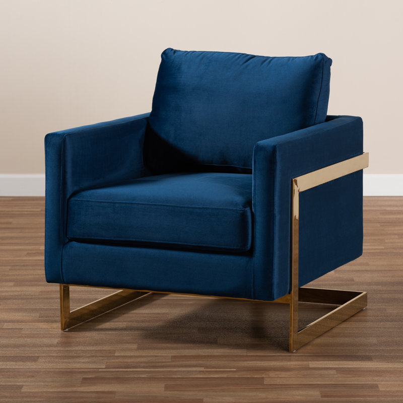 Velvet Armchair, Navy Blue