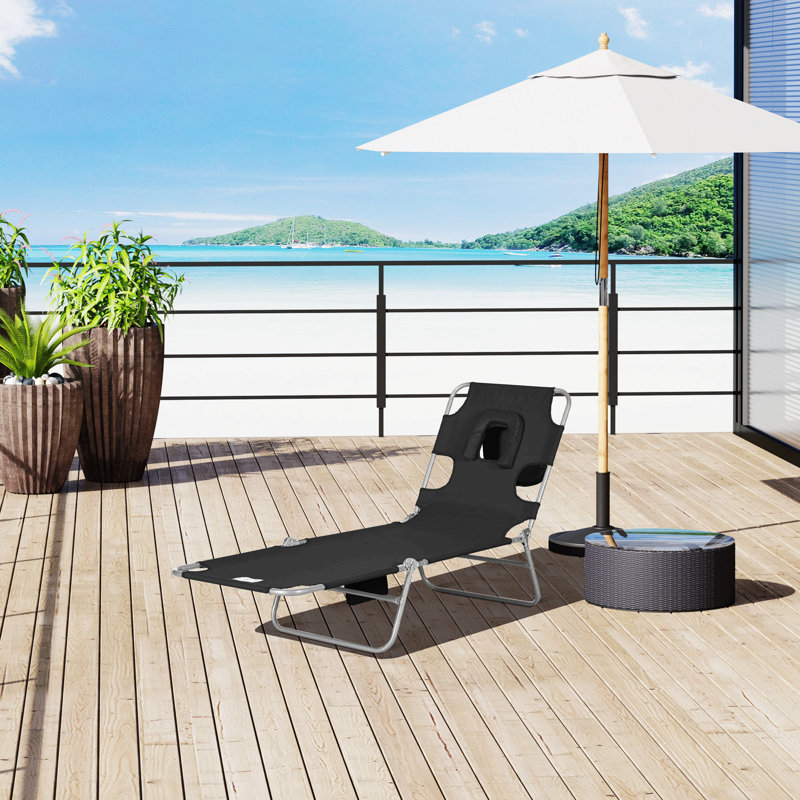 Chaise longue rembourrée Lenis, Noir