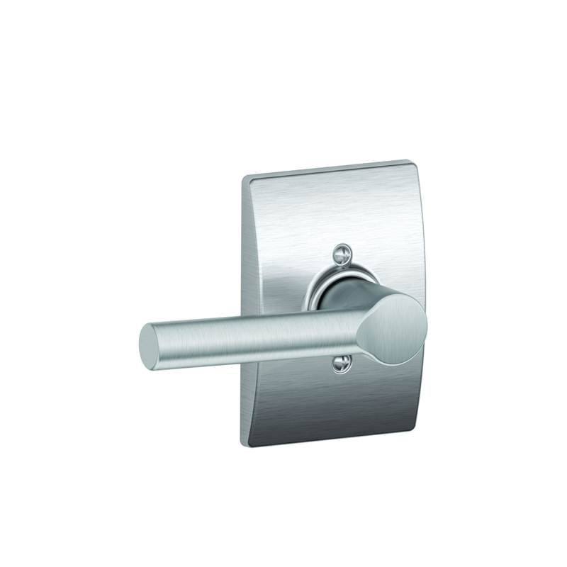 Broadway Lever with Century Trim Non-Turning Lock, Satin Chrome