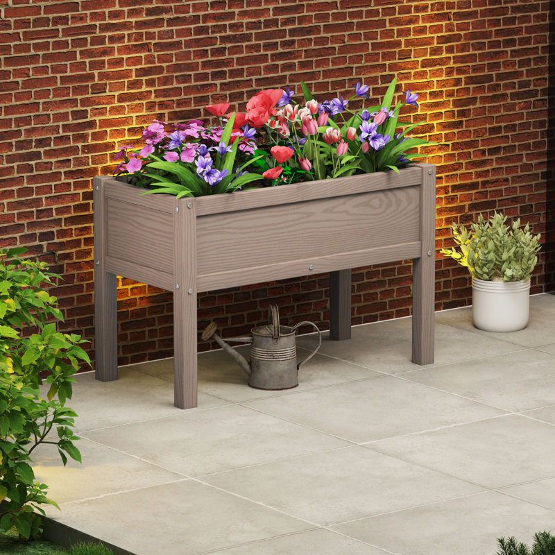 Lit de jardin surélevé avec jardinière surélevée, Beige