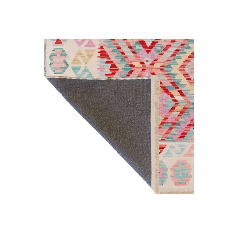 Tapis multicolore bleu et rose lavable à la machine, Tapis de couloir 3 pi 3 po x 6 pi 7 po inclus