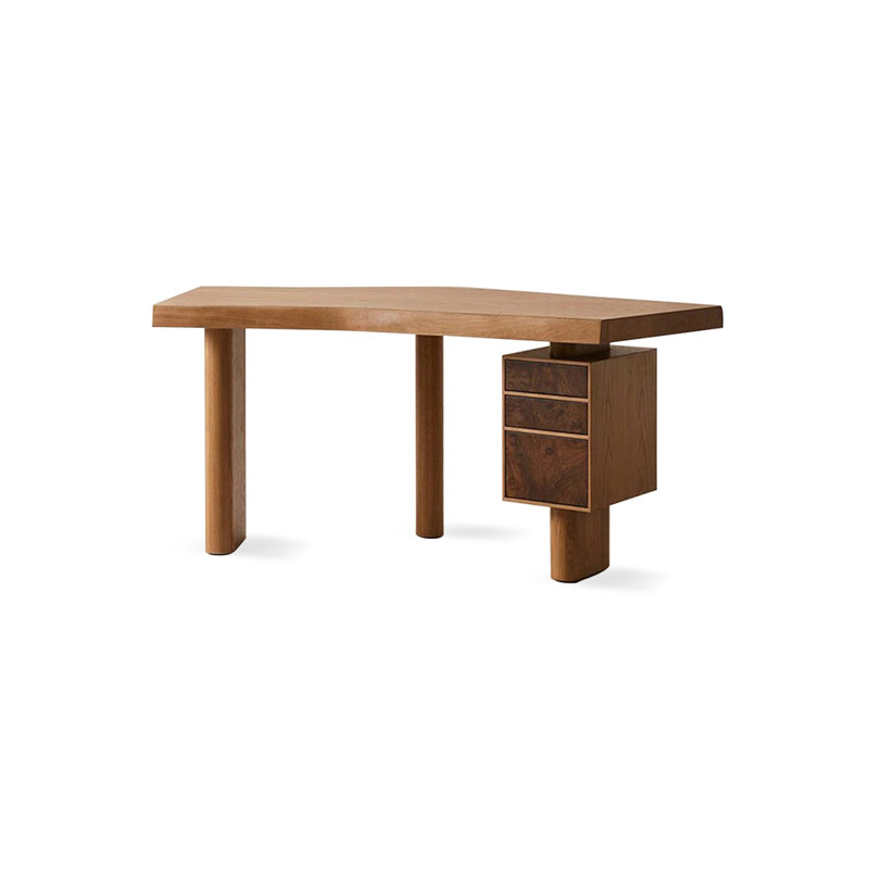 Creative solid wood desk with drawer cabinet, Right Hand Return, 29.53" H x 55.12" W x 23.62" D