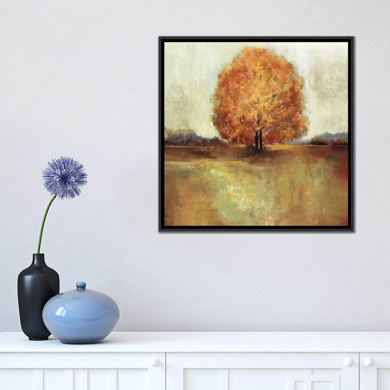 « champ de rêves », impression sur toile, H 18 po x l 18 po x P 1,5 po, Toile avec cadre noir, Pas de tapis