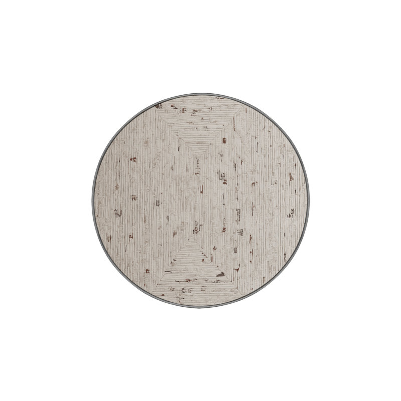 Machine Washable Gray Area Rug, Round 4'