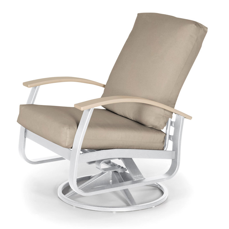 Belle Isle Outdoor Swivel Lounge Chair, Canvas Granite Sunbrella® Canvas, Gloss White, White P50