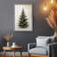 «Evergreen Pine Tree Minimalist Winter Nature Decor», reproduction d'art encadrée-175988371-175988382