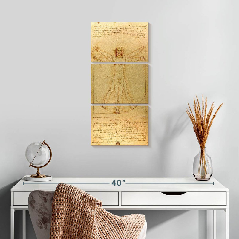 The Vitruvian Man, H 27 po x l 12 po